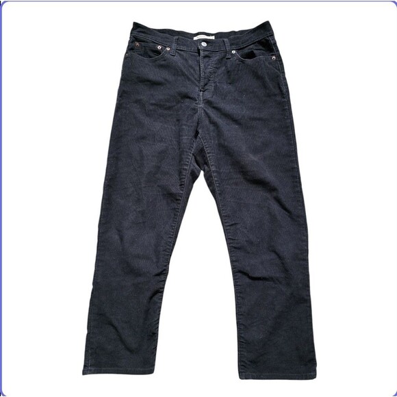 Levis Corduroy Pants Women Size 31" Brown Wedgie Straight  Button Fly Stretch - Picture 1 of 9